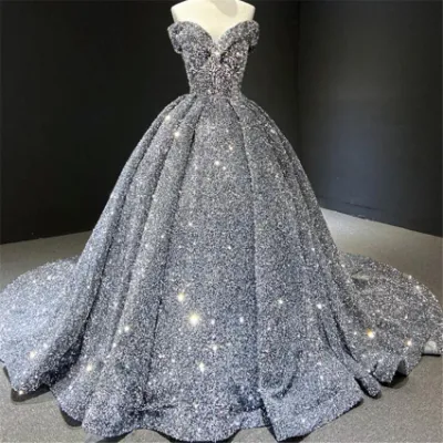 Abiti da sposa di lusso con paillettes Abiti da sposa da donna