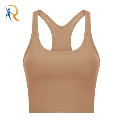 Gilet da yoga con imbottitura sul petto in pelle da donna