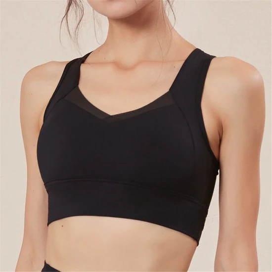 2022 Gilet sportivo in rete Reggiseno yoga sexy Palestra Crop Top Allenamento Abbigliamento da corsa elasticizzato